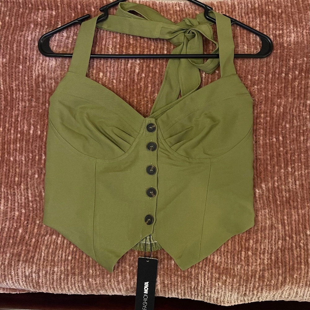 Sage Halter Top Fashion Nova - Medium